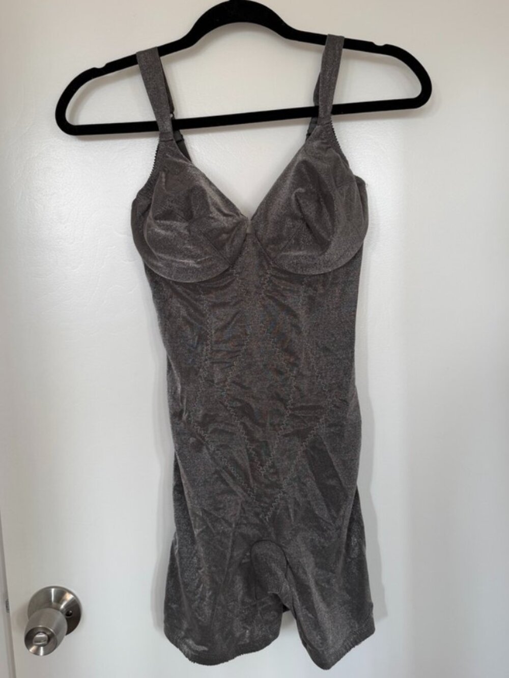 Vintage Victoria's Secret Silver Metallic Shapewear Size 36C